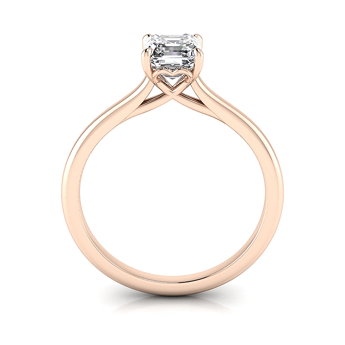 Asscher Diamond Ring RS1 Rose Gold TF