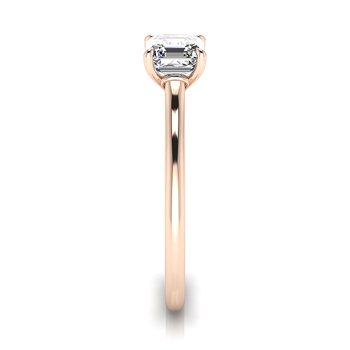 Asscher Diamond Ring RS1 Rose Gold SV