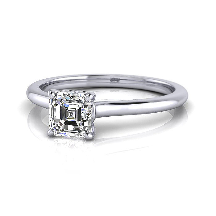 Asscher Diamond Ring RS1 Platinum LF