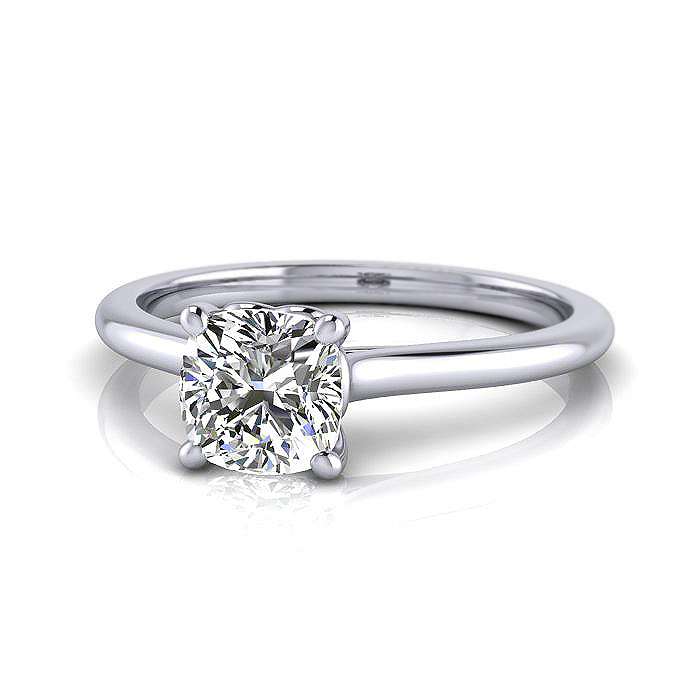 Cushion Diamond Ring RS1 White Gold LF
