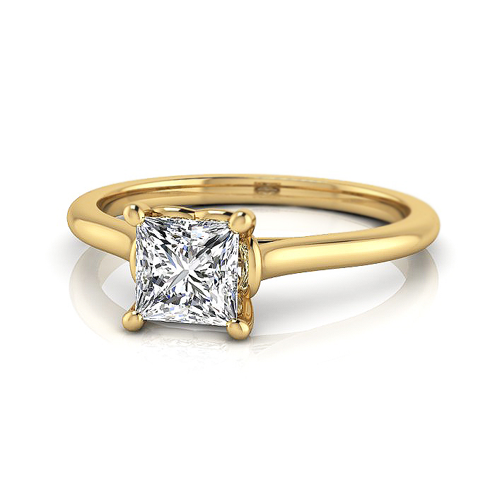 Princess Diamond Ring RS1 Yellow Gold LF