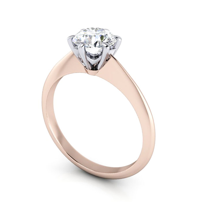 Thumb Diamond Ring RS4 Rose Gold 3D