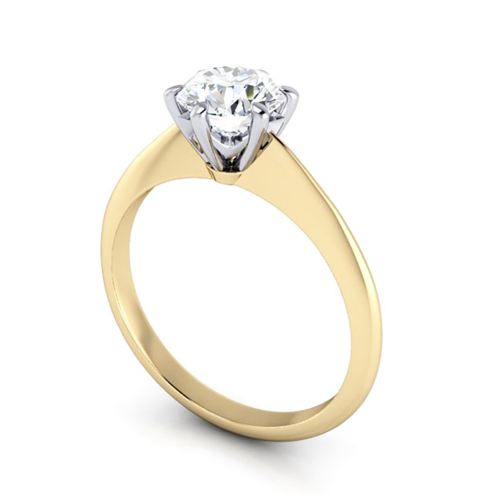 Thumb Diamond Ring RS4 Yellow Gold 3D
