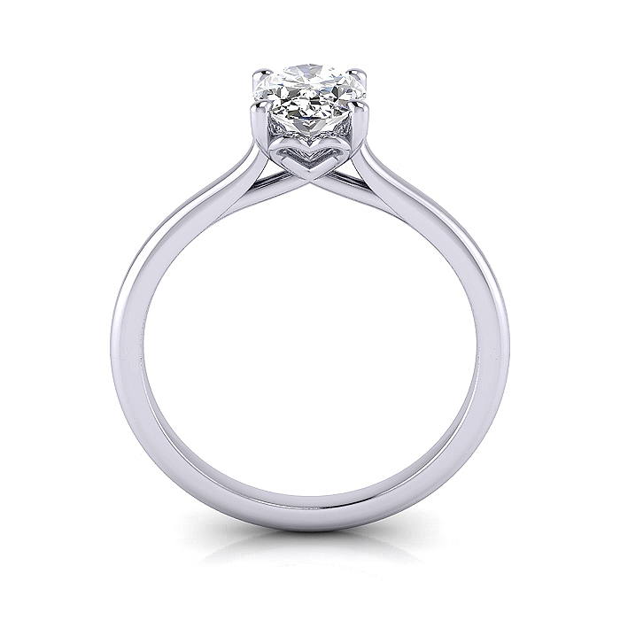 Oval Diamond Ring RS1 Platinum 3D