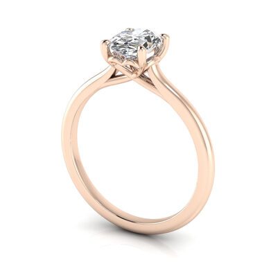Oval Diamond Ring RS1 Rose Gold 3D