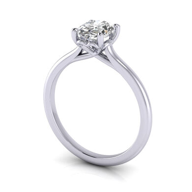 Oval Diamond Ring RS1 White Gold 3D