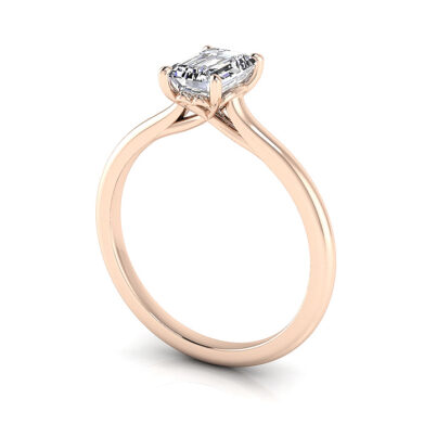 Emerald Diamond Ring RS1 Rose Gold 3D