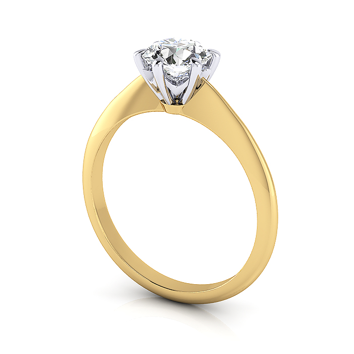 Diamond Ring RS4 Yellow Gold 3D