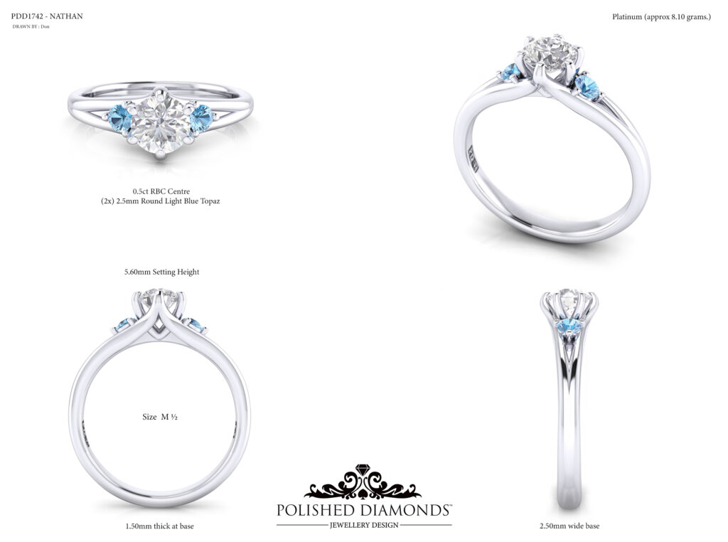 Aqua Marine Engagement Ring