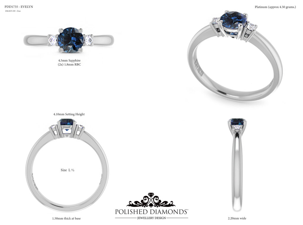 Teal Sapphire Engagement Ring