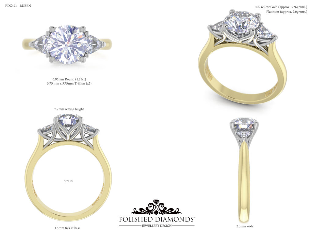 Trillion Diamond Ring