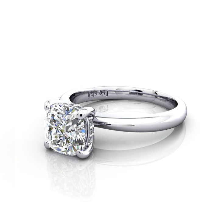 Cushion Diamond Ring Platinum RS51 LF
