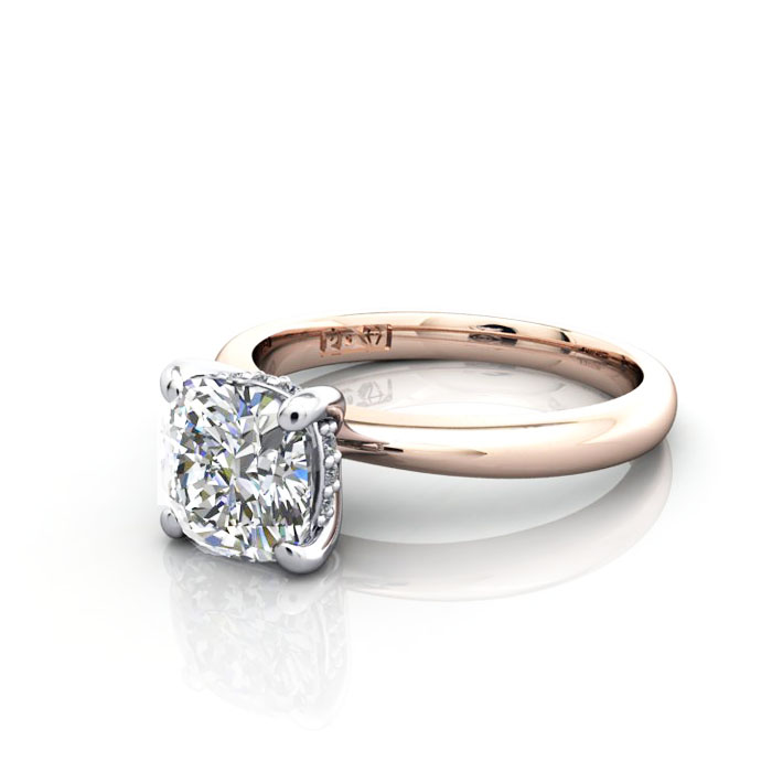 Cushion Diamond Ring Rose Gold RS51 LF