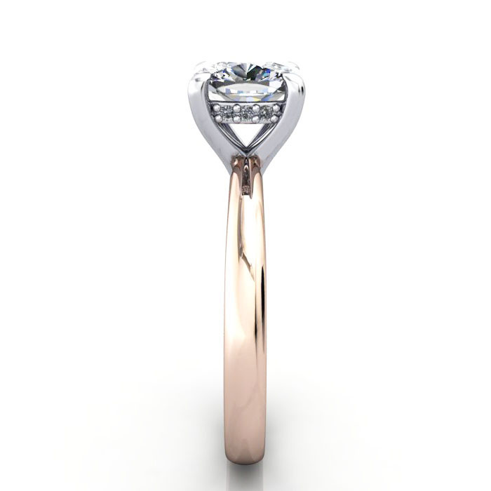 Cushion Diamond Ring Rose Gold RS51 SV