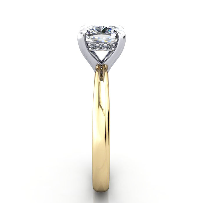 Cushion Diamond Ring Yellow Gold RS51 SV