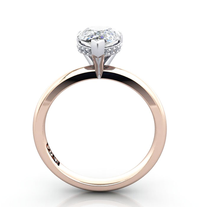 Pear Diamond Ring Rose Gold RS51 TF