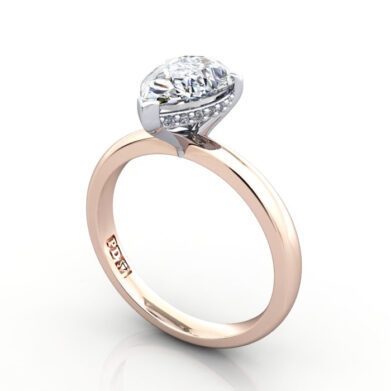 Thumb Pear Diamond Ring Rose Gold RS51 3D