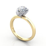 Pear Diamond Ring Yellow Gold RS51 3D