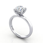 Round Brilliant Diamond Ring Platinum RS51 3D
