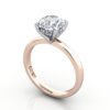 Round Brilliant Diamond Ring Rose Gold RS51 3D