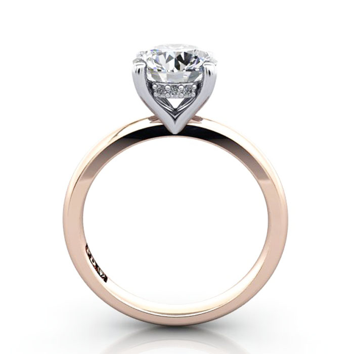 Round Brilliant Diamond Ring Rose Gold RS51 TF