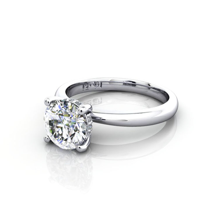 Round Brilliant Diamond Ring White Gold RS51 LF