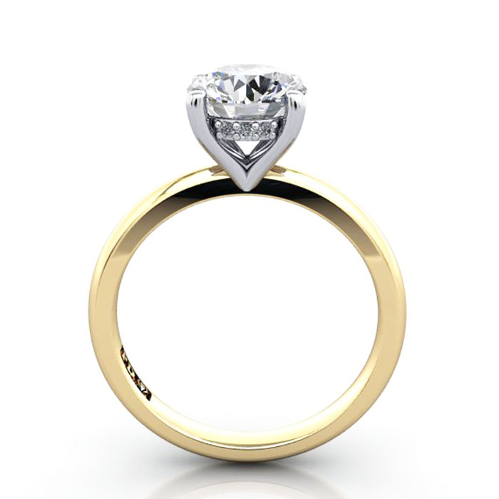 Round Brilliant Diamond Ring Yellow Gold RS51 TF
