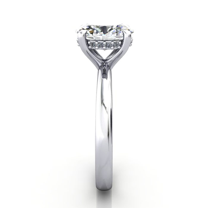 Oval Diamond Ring White Gold RS51 SV