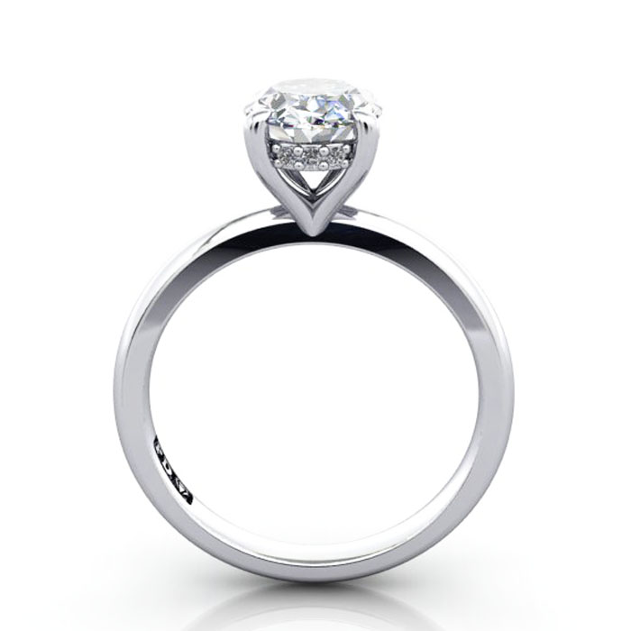 Oval Diamond Ring White Gold RS51 TF
