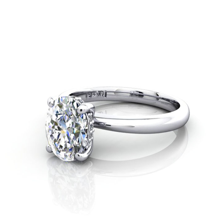 Oval Diamond Ring Platinum RS51 LF