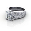 Radiant Cut Diamond Ring with Accents RSA12 Platinum LF