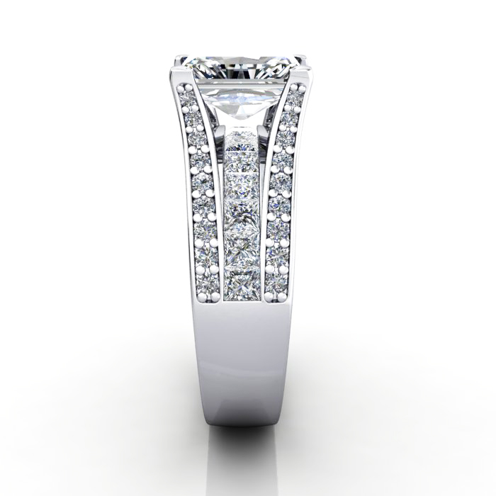 Radiant Cut Diamond Ring with Accents RSA12 Platinum SV