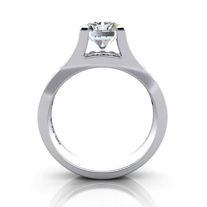Radiant Cut Diamond Ring with Accents RSA12 Platinum TF