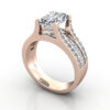 Radiant Cut Diamond Ring with Accents RSA12 Rose Gold 3D