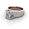 Radiant Cut Diamond Ring with Accents RSA12 Rose Gold LF