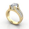 Radiant Cut Diamond Ring with Accents RSA12 Yellow Gold 3D
