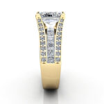 Radiant Cut Diamond Ring with Accents RSA12 Yellow Gold SV