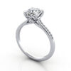 Thumb Cushion Solitaire Accent Diamond Ring RSA1 Platinum 3D