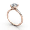 Thumb Cushion Solitaire Accent Diamond Ring RSA1 Rose Gold 3D