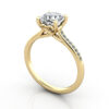 Thumb Cushion Solitaire Accent Diamond Ring RSA1 Yellow Gold 3D