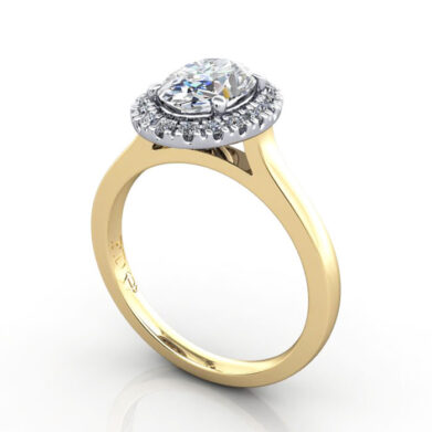 Thumb-Halo Diamond Ring YG - 3D RH8