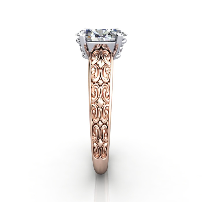 Oval Cut Vintage Diamond Ring Rose Gold RV1 SV