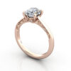 Oval Cut Vintage Diamond Ring Rose Gold RV3 3D