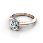 Oval Cut Vintage Diamond Ring Rose Gold RV3 LF Oval Cut Vintage Diamond Ring Rose Gold RV3 LF