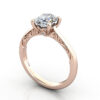 Thumb Oval Cut Vintage Diamond Ring Rose Gold RV3 3D