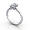 Oval Cut Vintage Diamond Ring White Gold RV3 3D