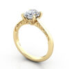 Thumb Oval Cut Vintage Diamond Ring Yellow Gold RV3 3D