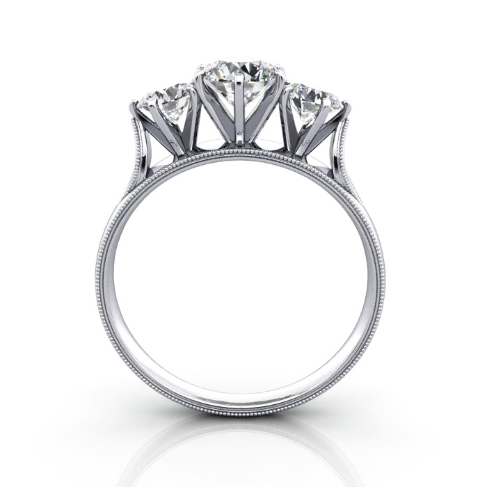 Round Brilliant Vintage Diamond Ring Platinum RV4 TF