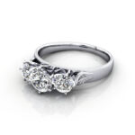 Round Brilliant Vintage Diamond Ring White Gold RV4 LF