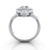 Cushion Cut Vintage Diamond Ring Platinum RV5 TF